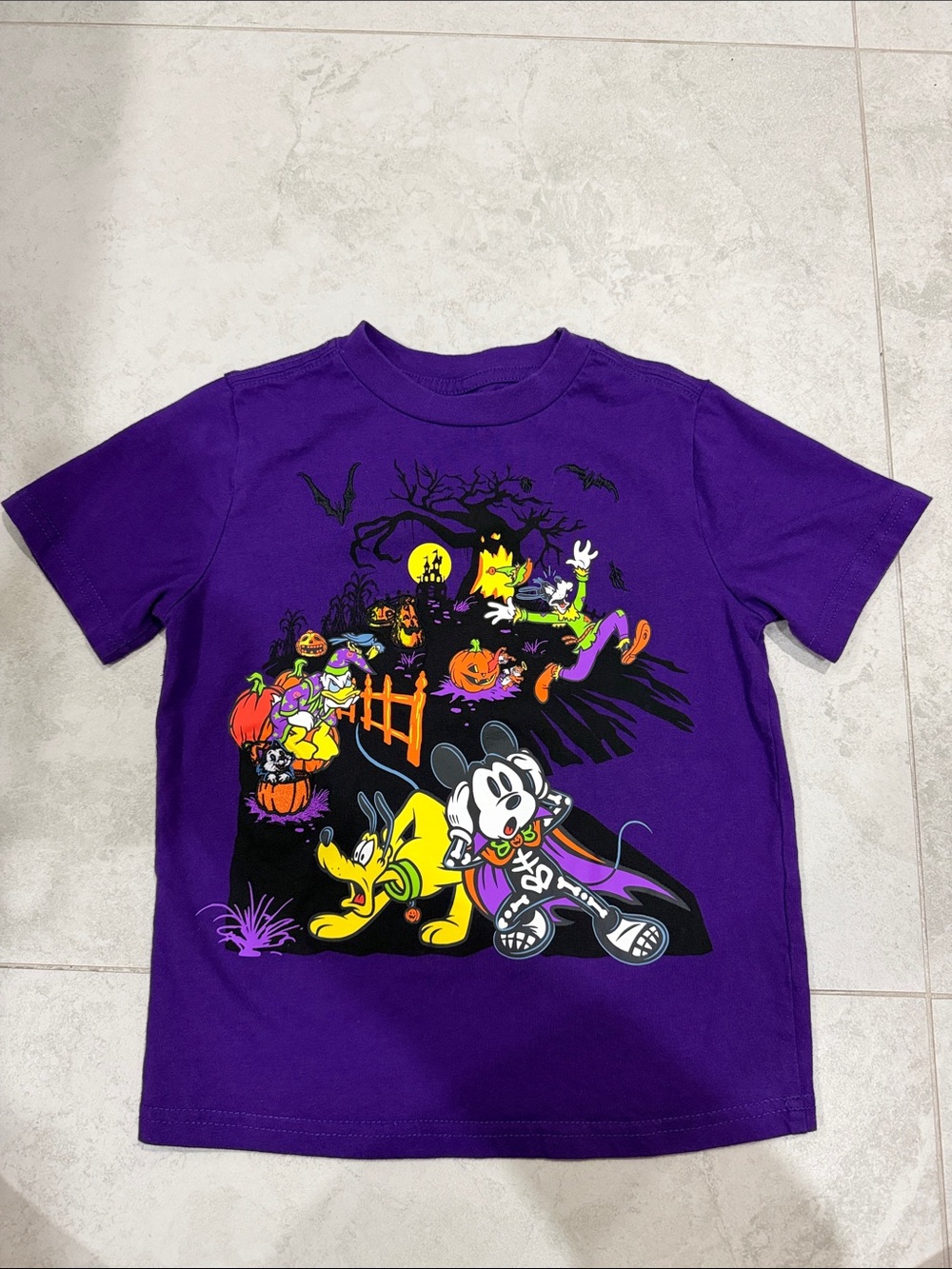 Disney Purple Kids' Halloween Mickey & Friends Tee